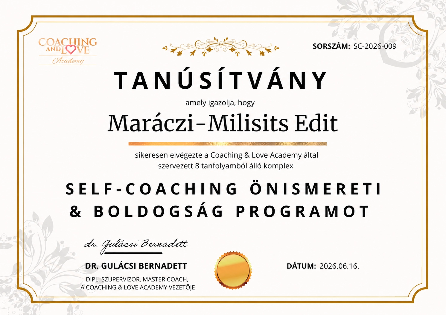Self-coaching tanúsítvány
